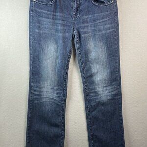 Vigold Boot Jeans Women's 7 Blue Cotton Blend Low Rise Dark 32 x 30 Flared Denim